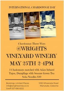 Chardonnay 3 Ways International Chardonnay Day @ Wrights Vineyard and Winery