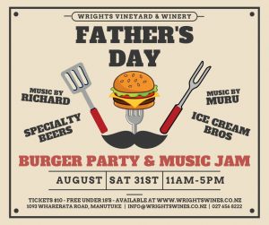 Father’s Day Burger Party and Music Jam! @ WrightsVineyard & Winery